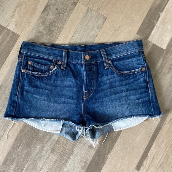Levi's 501 Button Fly Cutoff Denim Jean Shorts Cheeky EB - Picture 4 of 14